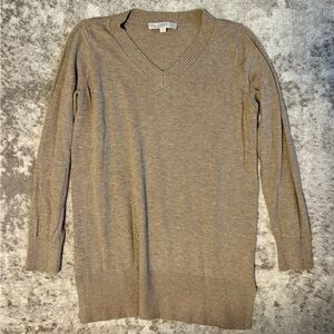 LOFT Taupe V-Neck Sweater